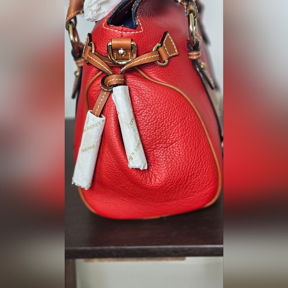 Dooney & Bourke Red Pebbled Leather Large Satchel - Picture 5 of 10